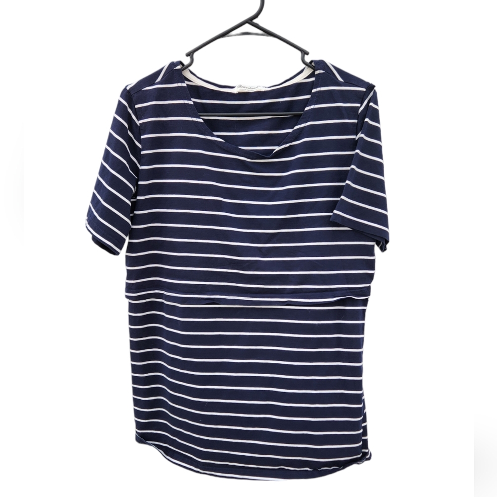 Bearsland navy blue and white striped nursing top (4 for $20 closet bundle)